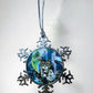 ORNAMENT 3"x 3" Silver Snowflake "Ghostbuster Cat"