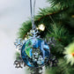 ORNAMENT 3"x 3" Silver Snowflake "Ghostbuster Cat"