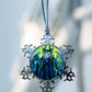 ORNAMENT 3"x 3" Silver Snowflake "Meowlificent"