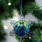 ORNAMENT 3"x 3" Silver Snowflake "Meowlificent"
