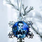 ORNAMENT 3"x 3" Silver Snowflake "Wednesday and Her Cat Thursday"