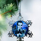 ORNAMENT 3"x 3" Silver Snowflake "Wednesday and Her Cat Thursday"