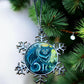 ORNAMENT 3"x 3" Silver Snowflake "Purrtector" (Image on both sides)