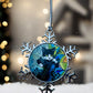ORNAMENT 3"x 3" Silver Snowflake "Wednesday Cattams" (Image on both sides)