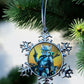 ORNAMENT 3"x 3" Silver Snowflake "Meowdalorian" (Image on both sides)