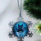 ORNAMENT 3"x 3" Silver Snowflake "Give Me Your Heart!" (Image on both sides)