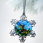 ORNAMENT 3"x 3" Silver Snowflake "Kitty Bee" (Image on both sides)