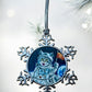 ORNAMENT 3"x 3" Silver Snowflake "First Cat on the Moon" (Image on both sides)