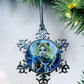 ORNAMENT 3"x 3" Silver Snowflake "Sailor Moon and Luna" (Image on both sides)
