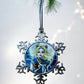 ORNAMENT 3"x 3" Silver Snowflake "Sailor Moon and Luna" (Image on both sides)