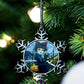 ORNAMENT 3"x 3" Silver Snowflake "Kiki and Jiji" (Image on both sides)