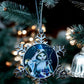 ORNAMENT 3"x 3" Silver Snowflake "Purrincess Leia" (Image on both sides)