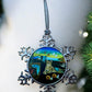 ORNAMENT 3"x 3" Silver Snowflake "The Purrfect Time" (Image on both sides)