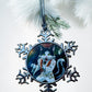 ORNAMENT 3"x 3" Silver Snowflake "Elvis Purresley" (Image on both sides)