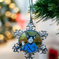 ORNAMENT 3"x 3" Silver Snowflake "Live long and Purr" (Image on both sides)