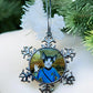ORNAMENT 3"x 3" Silver Snowflake "Live long and Purr" (Image on both sides)