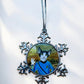 ORNAMENT 3"x 3" Silver Snowflake "Live long and Purr" (Image on both sides)