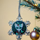 ORNAMENT 3"x 3" Silver Snowflake "Sugar Kitty" (Image on both sides)