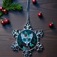 ORNAMENT 3"x 3" Silver Snowflake "Sugar Kitty" (Image on both sides)