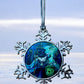 ORNAMENT 3"x 3" Silver Snowflake "Catbox Ghost" (Image on both sides)