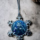 ORNAMENT 3"x 3" Silver Snowflake "Meow Face" (Image on both sides)