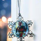 ORNAMENT 3"x 3" Silver Snowflake "Catpool" (Image on both sides)