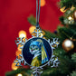 ORNAMENT 3"x 3" Silver Snowflake "Cat With a Pearl Earring" (Image on both sides)
