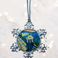 ORNAMENT 3"x 3" Silver Snowflake "The Cat Scream" (Image on both sides)
