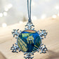 ORNAMENT 3"x 3" Silver Snowflake "The Cat Scream" (Image on both sides)