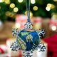 ORNAMENT 3"x 3" Silver Snowflake "The Cat Scream" (Image on both sides)