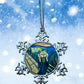 ORNAMENT 3"x 3" Silver Snowflake "The Cat Scream" (Image on both sides)