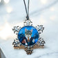 ORNAMENT 3"x 3" Silver Snowflake "Harry Catter" (Image on both sides)
