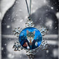 ORNAMENT 3"x 3" Silver Snowflake "Harry Catter" (Image on both sides)