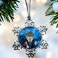 ORNAMENT 3"x 3" Silver Snowflake "Harry Catter" (Image on both sides)