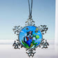ORNAMENT 3"x 3" Silver Snowflake "Mario Kitty" (Image on both sides)