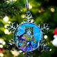 ORNAMENT 3"x 3" Silver Snowflake "Purrincess Zelda" (Image on both sides)
