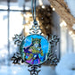 ORNAMENT 3"x 3" Silver Snowflake "Purrincess Zelda" (Image on both sides)