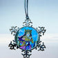 ORNAMENT 3"x 3" Silver Snowflake "Purrincess Zelda" (Image on both sides)