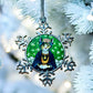 ORNAMENT 3"x 3" Silver Snowflake "Frida Calico" (Image on both sides)