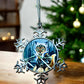 ORNAMENT 3"x 3" Silver Snowflake "Catsoka Tano" (Image on both sides)