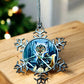 ORNAMENT 3"x 3" Silver Snowflake "Catsoka Tano" (Image on both sides)