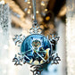ORNAMENT 3"x 3" Silver Snowflake "Catsoka Tano" (Image on both sides)