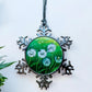 ORNAMENT 3"x 3" Silver Snowflake "Kittylions" (Image on both sides)