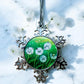 ORNAMENT 3"x 3" Silver Snowflake "Kittylions" (Image on both sides)