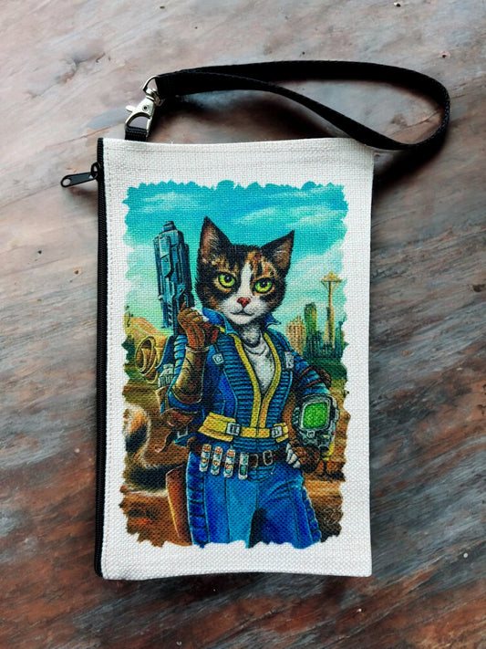 Linen Wallet "Lucy Cat" (image on both sides)