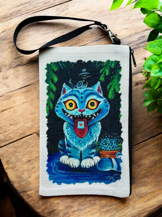 Linen Wallet "Derpy Cat" (image on both sides)