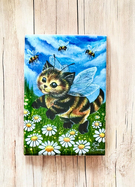 MAGNET 2"x 3" Rectangle "Kitty Bee"