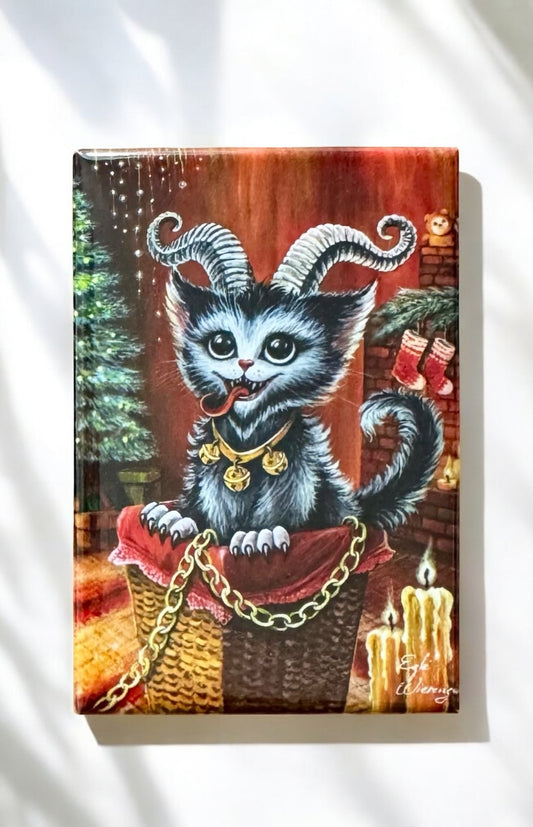 MAGNET 2"x 3" Rectangle "Kitty Krampus"