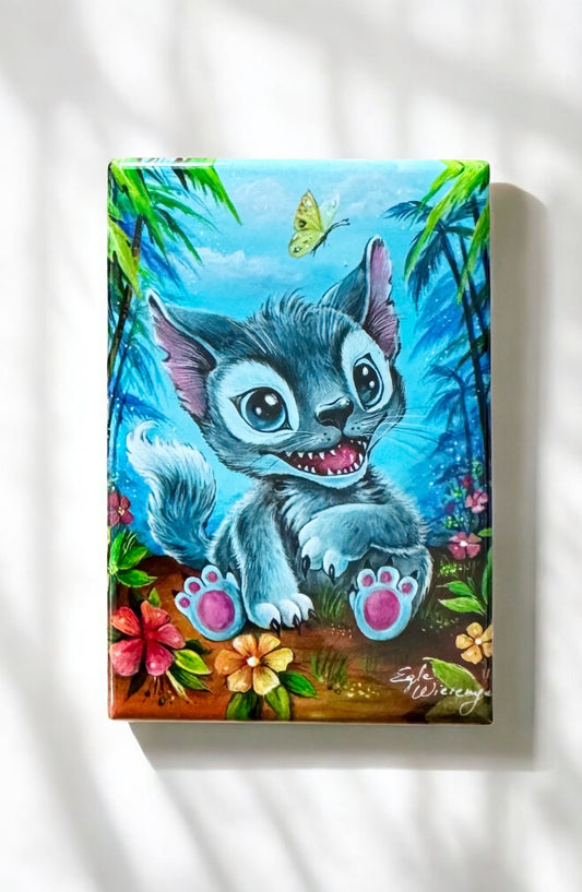 MAGNET 2"x 3" Rectangle "Kitty Stitch"