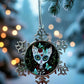 ORNAMENT 3"x 3" Silver Snowflake "Sugar Kitty" (Image on both sides)